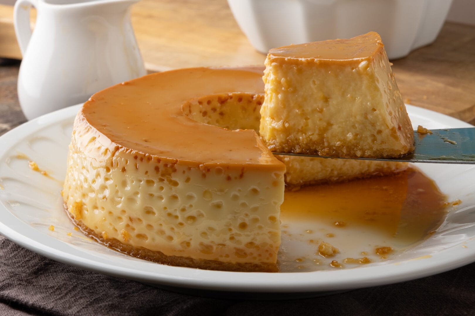 condensed milk pudding close up