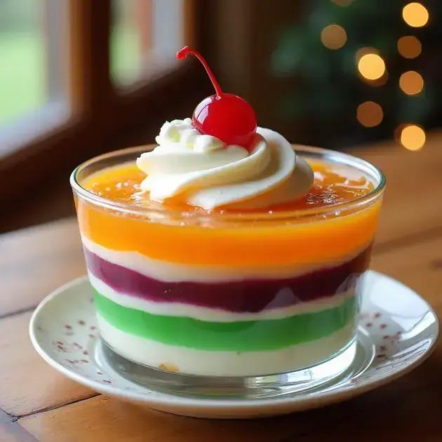 gelatina colorida em camadas