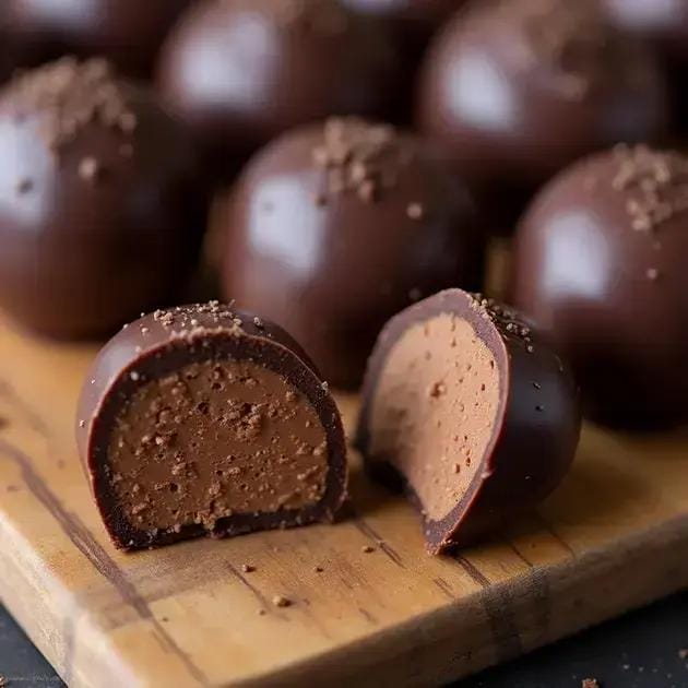 Trufa de chocolate meio amargo