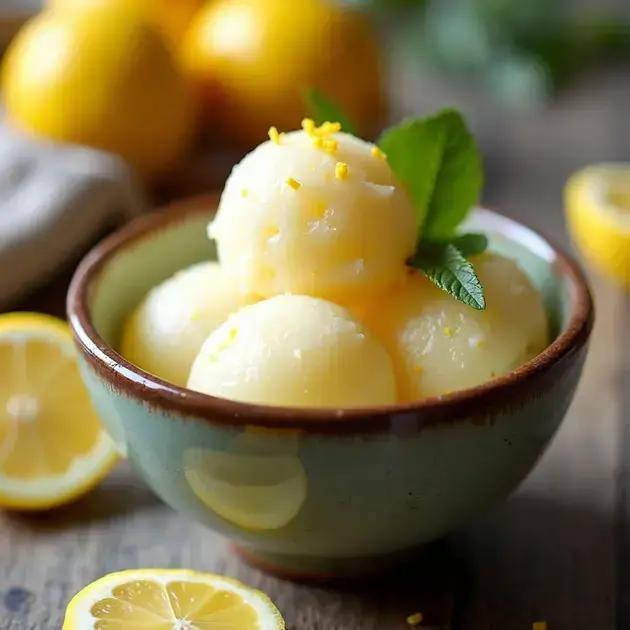 Sorbet de Limão Siciliano: refrescância e sabor em cada colherada