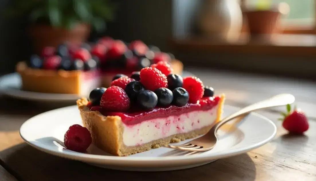Torta de frutas vermelhas fácil: sabor, cor e saúde em uma só fatia